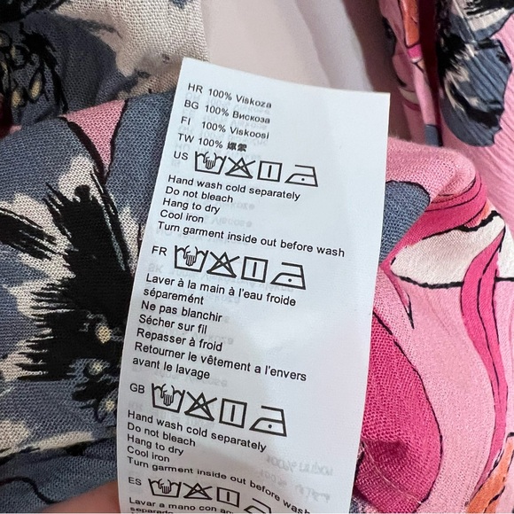 Billabong NWT Sittin Pretty Floral Long Bell Sleeve Romper Tie-front in Pink, M - Picture 14 of 15